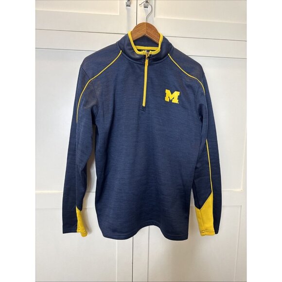 Colosseum University Michigan Wolverines 1/4 Zip Shirt Top Mens Medium Blue - Picture 5 of 9